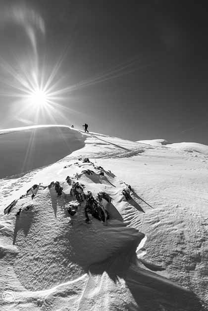 pratiquant de ski de randonnée dans le beaufortain